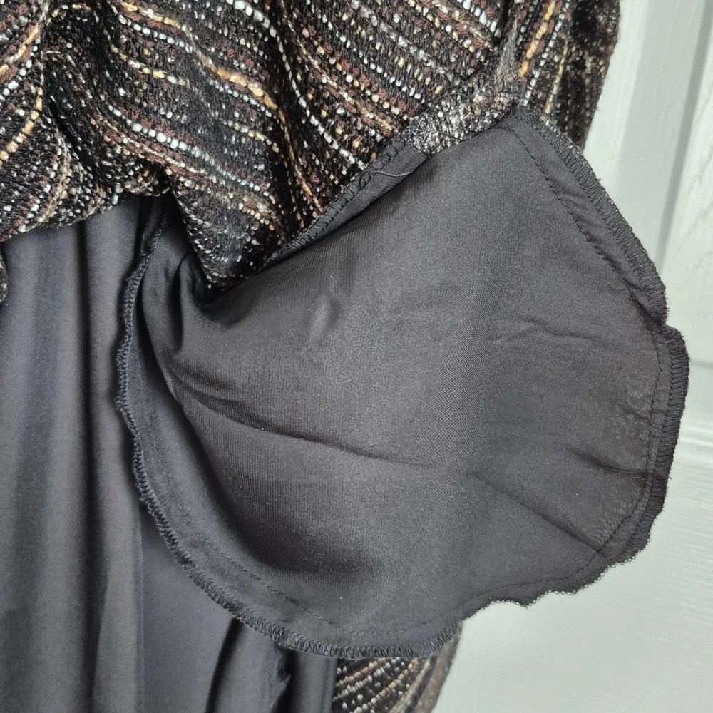 Anthropologie Moulinette Soeurs Glissade dress black metallic tweed size 6 - Picture 9 of 15
